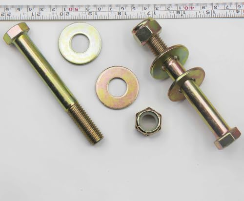 9/16" x 4-1/2" Hex Bolt by Color Galvanization with Nylon Lock nut and Large Washer Assortment Kit,Alloy Steel,Grade 8(6pcs Pack), 3" Wide Trailer Leaf Spring Bolt Kits,By metalsuberg G8 9/16" x 4-1/2"(6 pack) 6