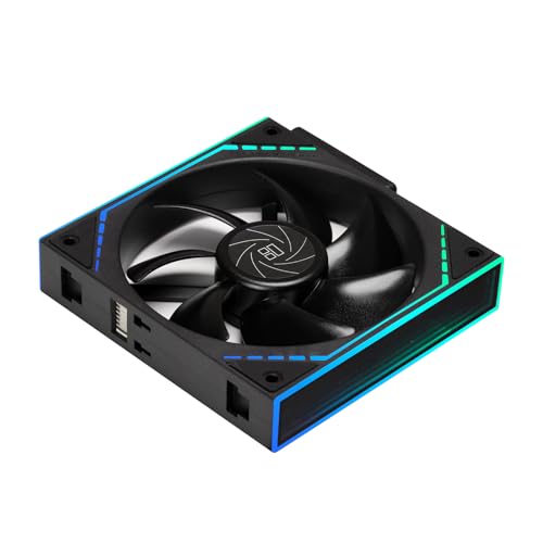 Thermalright TL-M12Q 120mm ARGB PWM PC cooling fan Black | Infinity Mirror ARGB, Daisy Chain Cable, 2000RPM PWM Control and S-FDB Bearing for Housing or Radiator TL-M12QX1