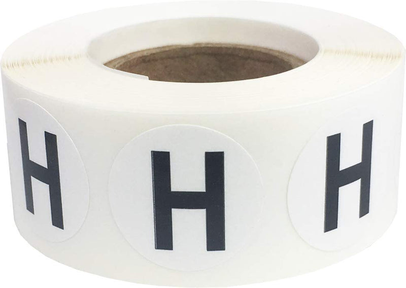 Letter H Inventory Labels .75 Inch Round Circle Dots 500 Adhesive Stickers