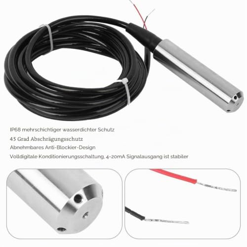 Liquid Level Sensor, TL-136 12-32VDC 4-20mA Signal Output Detector for Block-Proof Water Level Sensor, Liquid Level Transmitter (0-3m) 0-3 Months