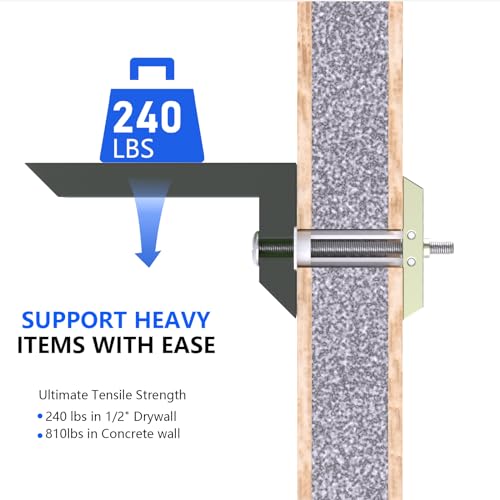 Drywall Anchor with Included Bolts for 3/16”-24, Heavy Duty Hollow Drywall Anchors for TV Mounting Kit (Pack of 50(w/o Bolts) 3/16”-24: Pack of 50(w/o Bolts)