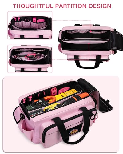 Pink Tool Bag for Women, 16 Inches Tool Storage Organizer Box