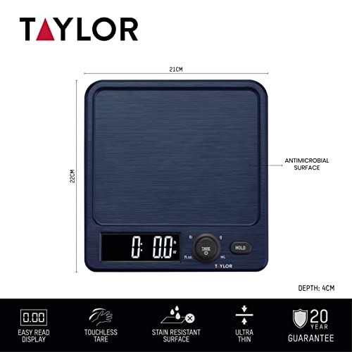Taylor Pro Large Display Digital Dual Kitchen Scales, 5kg, Black