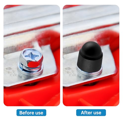 30 PCS M6×10mm Bolt Cover Caps, Black Plastic Hex Head Nut Covers