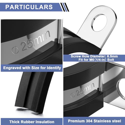 Cable Clamps—112 PCS 10 Sizes-1/4" 5/16" 3/8" 1/2" 5/8" 3/4" 1" 1-1/4"