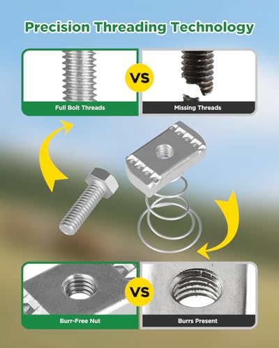 5/16"-18 Flared Spring Channel Nut and Bolt - 20 Pack
