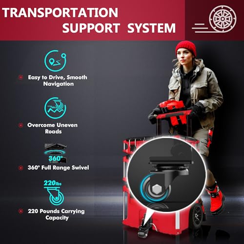 Packout Caster Wheel Kit, Upgraded Metal Front Wheels Fit for Mil Waukee 48-22-8427/8426 Packout Rolling Tool Box-Accessories for Packout Toolbox, Folding Packaging Accessories Make Shipping Easy