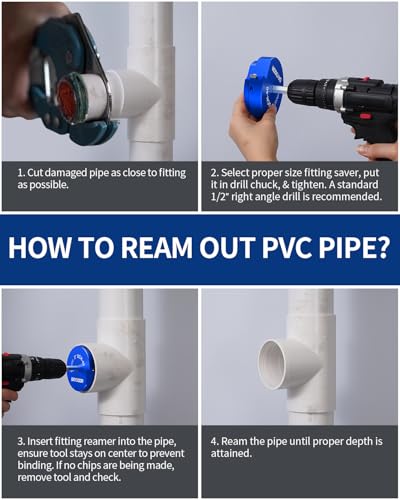 DAYDOOR 3-Piece PVC Pipe Reamer Kit, 1-1/2", 2'', 3" 1-1/2+2+3 Inch