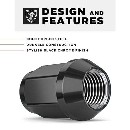 White Knight M12x1.50 Solid Piece Bulge Acorn Lug Nuts (NO Cap) for Select Aftermarket & Factory Wheel EZ to Install Durable Carbon Steel Stylish (Black Chrome Plated) Finish - 1907SBK-20AM (20 Pack) 3/4" Hex (No Cap) 20 Pack ( Black Chrome )