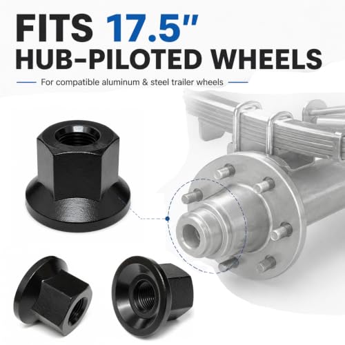 8Pcs Trailer Lug Nut 5/8"-18 Compatible with Swivel Flange Trailer Wheel Studs 5/8 18 Lug Nuts for 7K, 8K, 10K, 12K Axles Black