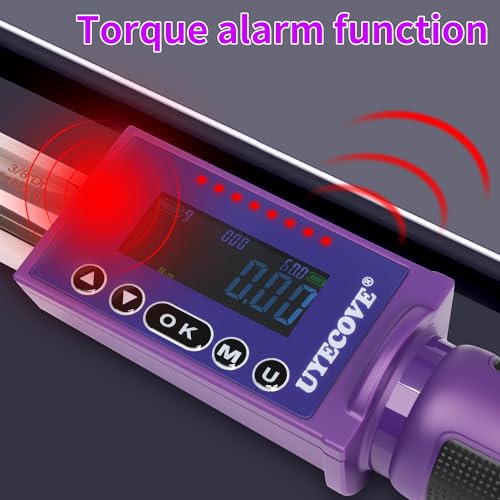 Digital Torque Wrench 3/8 Drive, (3.7-44.2 FT-LB/5-60N.M) ±2% High Accuracy Digital Torque Wrench, With Vibration, Buzzer and LED Alert 3/8-inch (3.7-44.2 Ft-lbs./5-60Nm)