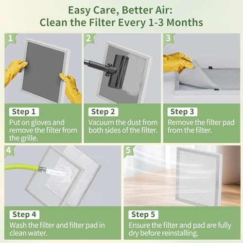14x30x1 Reusable Air Filter MERV 8 Washable Furnace & AC Filter with 2 Extra Media Pads, Aluminum Electrostatic Air Filters for Home, Fits HVAC System, Air Conditioner, Air Handler 30" x 14" x 1"
