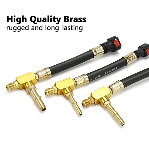 BETOOLL Fuel Pressure Test Kit 0-100PSI with 9.49,7.89,6.30 Fuel Line Fittings Fuel Pressure Tester Kit