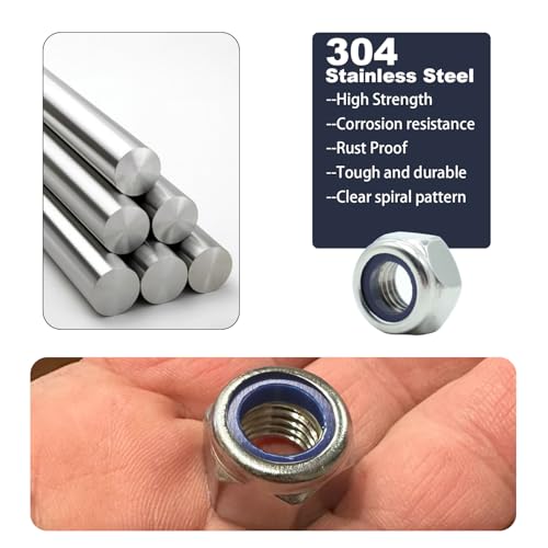 400 Pcs SAE & Metric Lock Nuts Kit, M3-M12 & #6-1/2 Hardware Nuts SAE & Metric 400 Kit (#6 To 1/2, M3 to M12)