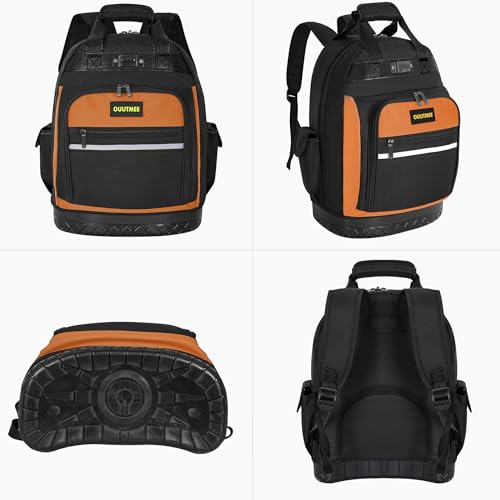 Tool Backpack, Work Tool Bag with Multi-Use Pockets Orange Standard Version