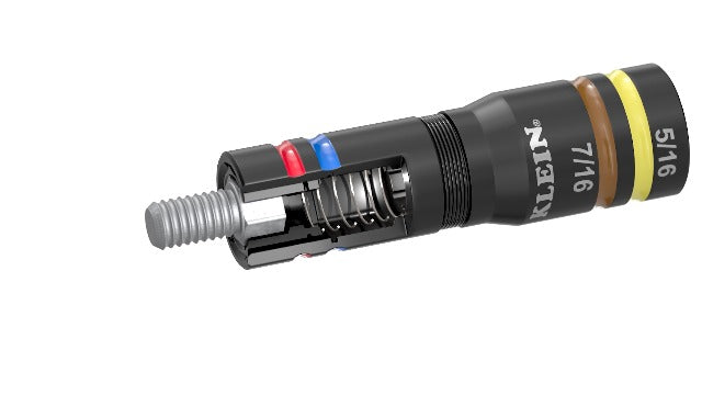 Klein Tools 653QS KNECT Quad Socket, 12 Sizes in 3 Sockets, 4-in-1 Color Coded SAE Impact Rated, Heavy-Duty, 1/4- and 3/8-Inch Drive, 3-1/2- and 6-1/2-Inch Shaft 12 SAE Sizes