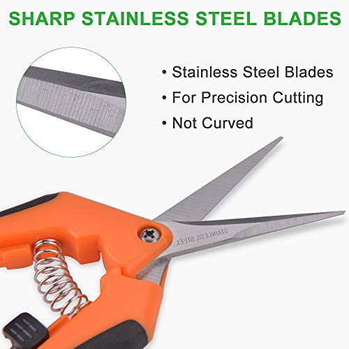 GROWNEER 9 Packs Pruning Shears Gardening Hand Pruning Snips with Straight Stainless Steel Precision Blades