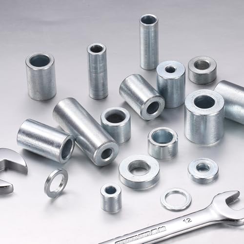 uxcell 25 Pcs Galvanized Steel Spacer 1/2" Bore x 3/4" OD x 1-1/2" Length, Unthreaded Standoff Bushing Plain Finish, Round Metal Spacer Fits M12 Screws Bolts 1/2"ID x 3/4"OD x 1-1/2"Length