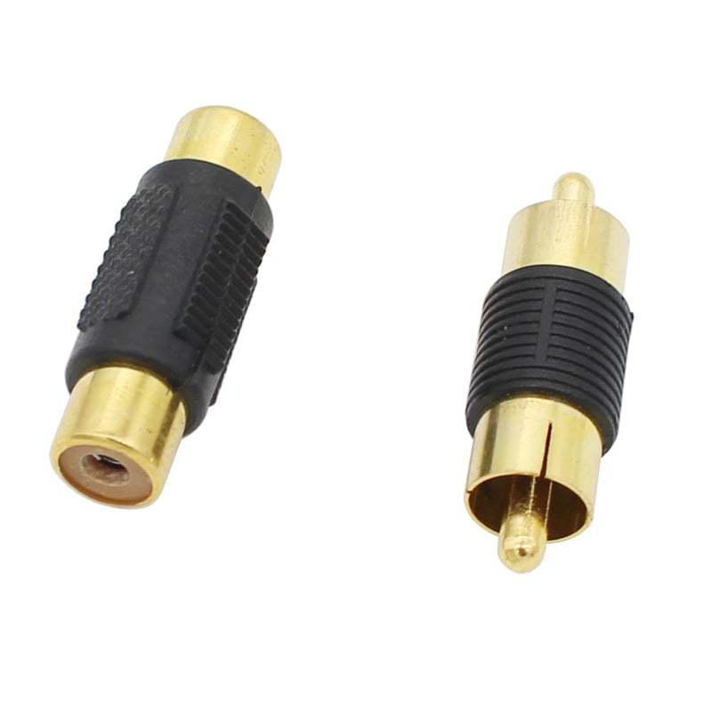 RCA Adapter, 6pcs RCA Female to Female Coupler and 6pcs RCA Male to Male Coupler Gold Plated for Phono, Speaker, Amplifier and RCA Cable Extension