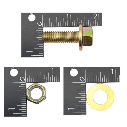 7/16"-14 x 1-1/4" Grade 8 Flange Bolts (10-Pack) – Heavy-Duty Hex Flange Bolts Includes Flat Washers & Nylon Lock Nuts – High-Strength SAE J429 1.25" UNC Coarse Thread Bolts 10 Bolts, Washers, Nuts