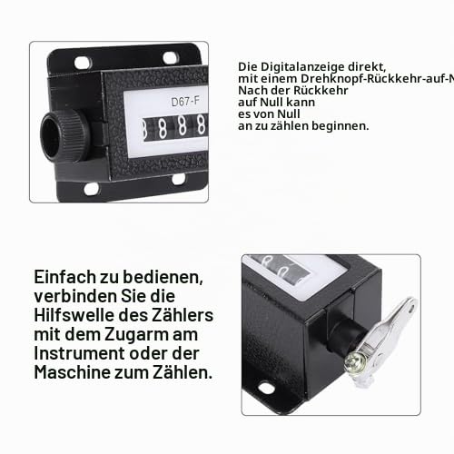 5-Digit Mechanical Counter Manual Manual Pull Counter Resettable 0-99999 for Baling Press Textile Industry and Mechanical Engineering