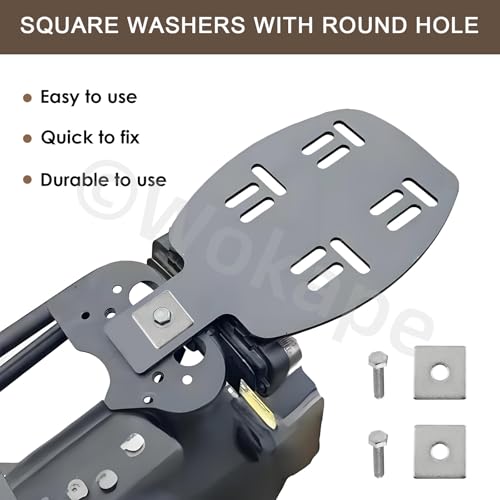 100Pcs Square Washer Kit M3 M4 M5 M6 M8 M10 M14(1/8" 1-1/2" 3/16" 1/4" 5/16" 3/8" 5-1/2") 304 Stainless Steel Rectangular Plate Washers, Square Flat Washers with Round Hole for Bolts/Nuts