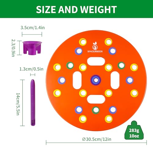 Planting Circle + Row Seeder Bundle – Garden Spacing Tool for Containers & Row Planting, Easy Garden Layout for Pots & Beds