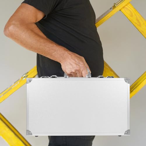 Operitacx Tool Case Medicine Storage Box Large Capacity Toolbox with Handle Safety Clasp and Round Corner Edges Portable Carrying Case for Home School Garage Hospital 14.17 X 8.26 X 2.95 in White
