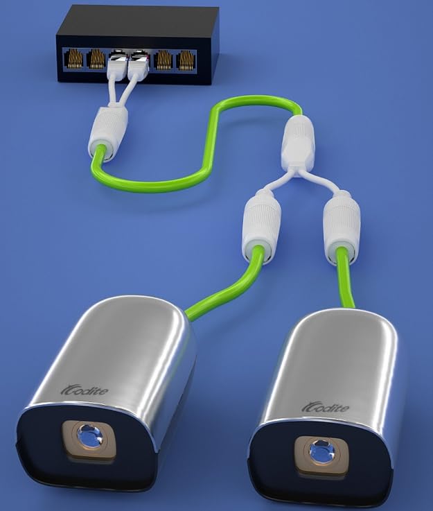 Waterproof POE Combiner Splitter Adapter Run 2 IP Cameras on 1 Cable