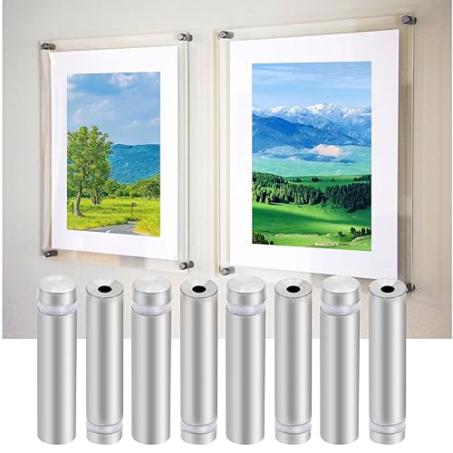 1/2 x 2 Inch Standoff Screws, Stainless Steel 45mm Extra Long Mounting Glass Hardware Advertising Wall Standoff Sign Holders Screws for Hanging Acrylic Picture Frame (60 Pack) 60 Pack
