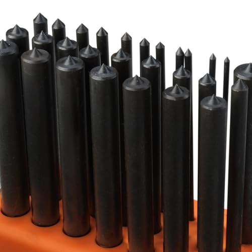 NEIKO 02621A Transfer Punch Set with Premium Heat-Treated Alloy Steel Punches, Hole-Punch Set, Punch Sizes 3/32" to 1/2", 28-Piece Kit 28 Piece Set