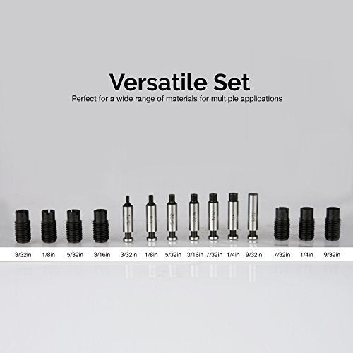 Neiko 02612A Hand Held Power Punch and Sheet Metal Hole Punch Kit, Cr-V 3/32" x 9/32" 8 Piece Set