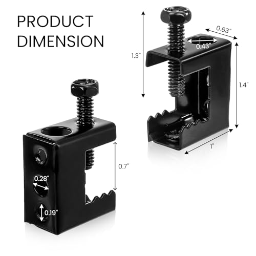 50 Pieces Beam Clamps, 1/4" x 20 Carbon Steel