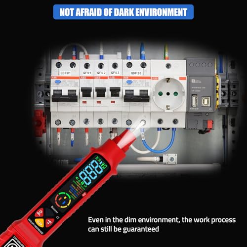 JTLB Non Contact Voltage Tester, LCD Display Live Wire Detector with Flashlight, for Circuit Breakers Outlets Switches Electrical Testing (US Plug) US Plug
