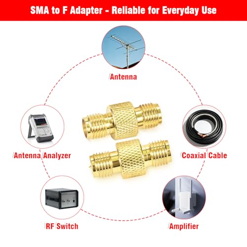 RP SMA Female to SMA Female Coaxial Adapter for Antenna Radio WiFi Router FPV Dron Mobile Pack of 2 RP-SMA-SMA/F