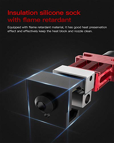 Creality CR-6 SE 3D Printer Parts Hotend Kit, Aluminium Alloy Extruder Hotend Nozzle Kit, with Teflon Tube, MK Nozzle, Heat Block and Silicone Sock for 3D Printer CR-6 SE/CR-6 MAX/CR-5 Pro