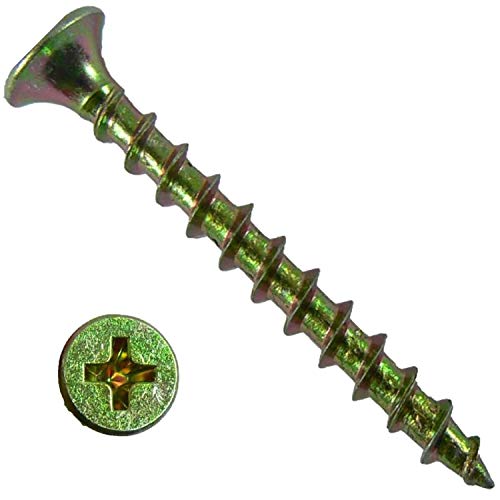Jake Sales Drywall Screws: Yellow ZINC #6 x 1-5/8" COARSE Thread Drywall, Gypsum Board, Sheetrock, Plasterboard Screws. Use for All Purpose Wood Screws (5 POUNDS - 1099 Approx. Screw Count) GOLD 1-5/8" 5 LBS