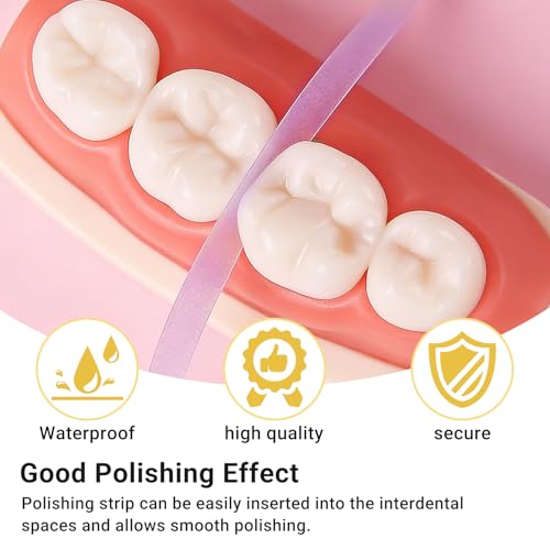 4 Volumes Colourful Teeth Sandpaper, Teeth Polishing Dental Polishing Strips, Dental Sanding Strips, 12μm, 20μm, 30μm, 50μm Grit Size for Spaces, Dental Deep Cleaning of Oral Hygiene (4 mm x 6 m)
