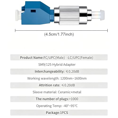 Fiber Optic Tool Kit, FTTH Kits, Optical Power Meter with 50KM Visual Fault Locator and FC Male to LC Female Hybrid Converter Adapter, VFL Tester Kits