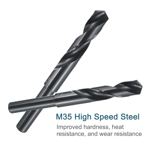 uxcell 5pcs 5/8" High-Speed Steel Drill Bits, M35 Cobalt Twist Drill Bit 5/8"