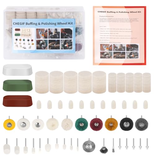 Bench Grinder & Rotary Tool Polishing Bundle, 8Pcs 6 Inch Buffing Wheels with Compound Bars + 82Pcs 1/8" Shank Rotary Buffing Accessory Kit