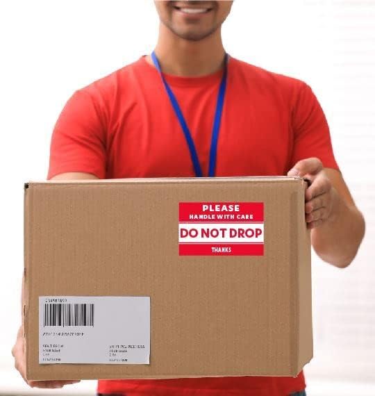 ChromaLabel 3 x 5 Inch Handle with Care Imprinted Shipping Handling Labels, 500 Roll 3" x 5" 500/Roll