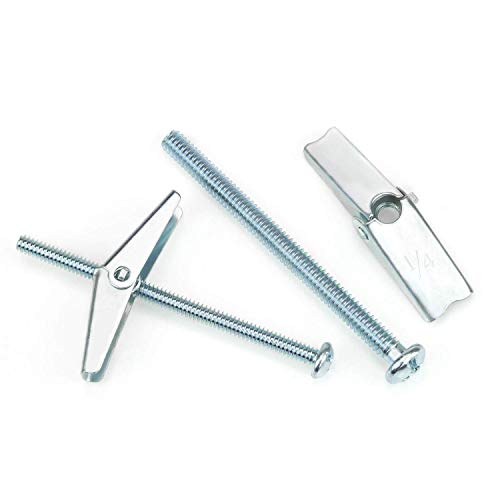 1/8 Inch, 3/16 Inch, 1/4 Inch Toggle Bolt and Wing Nut for Hanging Heavy Items on Drywall, 48 PCS