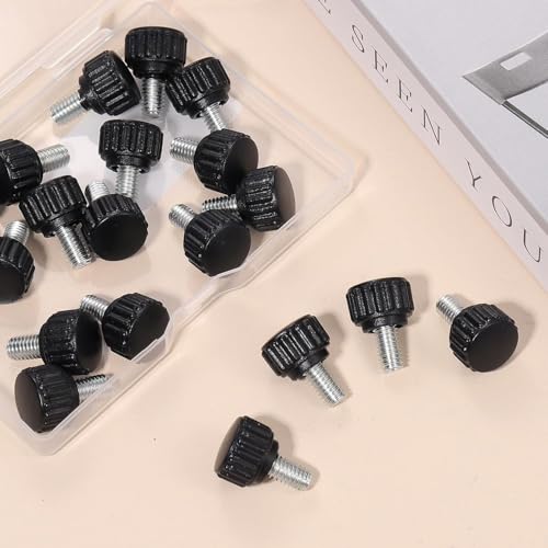 200 Pcs M5 x 10 mm Threaded Knurled Thumbscrew, Monitor Screws Vesa Mount Screws Carbon Steel Clamping Knobs Grip Thumb Screw Mounting Thumb Screw(200pcs) 200.0
