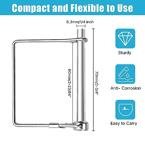 40 PCS Square Trailer Hitch Pin, Safety Carbon Steel Wire Shaft Locking Pin, 1/4 Inch Diameter Coupler Pin PTO Pin for Farm Lawn Garden Wagons Towing (Pack of 2) 0.23 inches x 3.03 inches (Pack of 2)