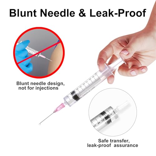 10 ml plastic syringe with needle, pack of 10, colostrum syringes | Individually packed, versatile dosing syringes reusable liquid syringe measuring syringe for garden