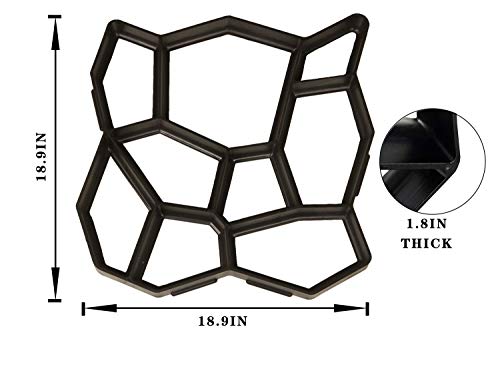 Walk Path Maker, 2 Packs Plus Size: 18.9 x 18.9 x 1.8 inch Pathmate Stone Moldings Paving Pavement Concrete Molds and Foams Stepping Stone Paver Walk Way Cement Mold