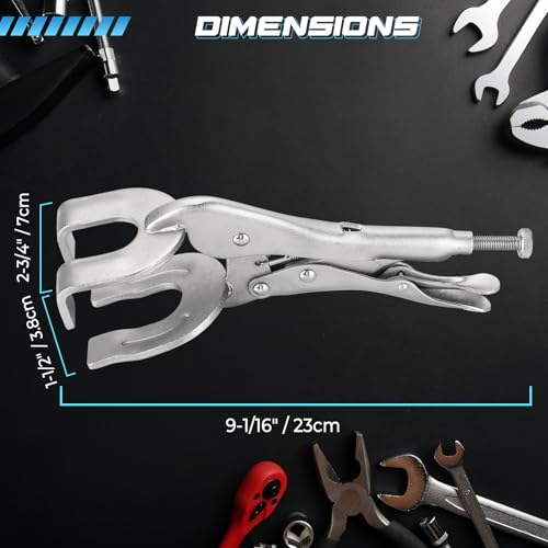 NATGAI 9" Locking Pliers Set, 4 Pack Metal Welding Clamps with Quick-Lock Release, Heavy Duty C-Clamp Vice Grips for Welding, Woodworking, Auto Repair, Sheet Metal Holding (4 Pack)
