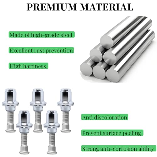 5Piece Set Wheel Lug Nuts 90942-01103 Wheel Hub Stud 90942-02077 90942-02077 Wheel Studs and 90942-01103 Wheel Nuts