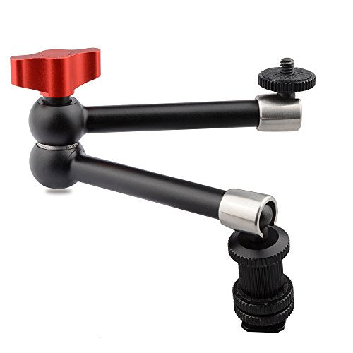 CAMVATE M4 Thumb Screw + Multi-Function Mounting Plate Cheese + 11 inch Adjustable Articulating Friction Magic Arm